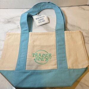 Trader Joe’s Mini Pastel Canvas Tote Bag. NWT